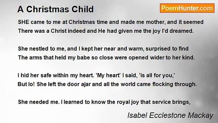 Isabel Ecclestone Mackay - A Christmas Child
