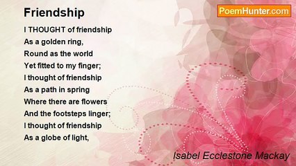 Isabel Ecclestone Mackay - Friendship