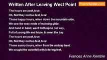 Frances Anne Kemble - Written After Leaving West Point