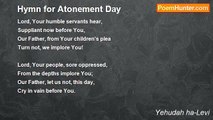 Yehudah ha-Levi - Hymn for Atonement Day