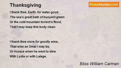 Bliss William Carman - Thanksgiving