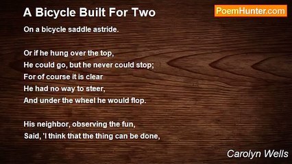 Carolyn Wells - A Bicycle Built For Two