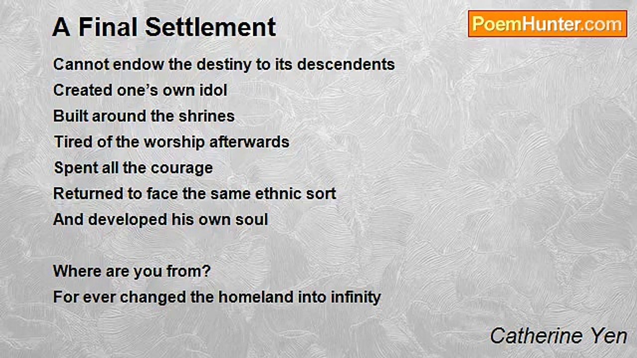 Catherine Yen - A Final Settlement