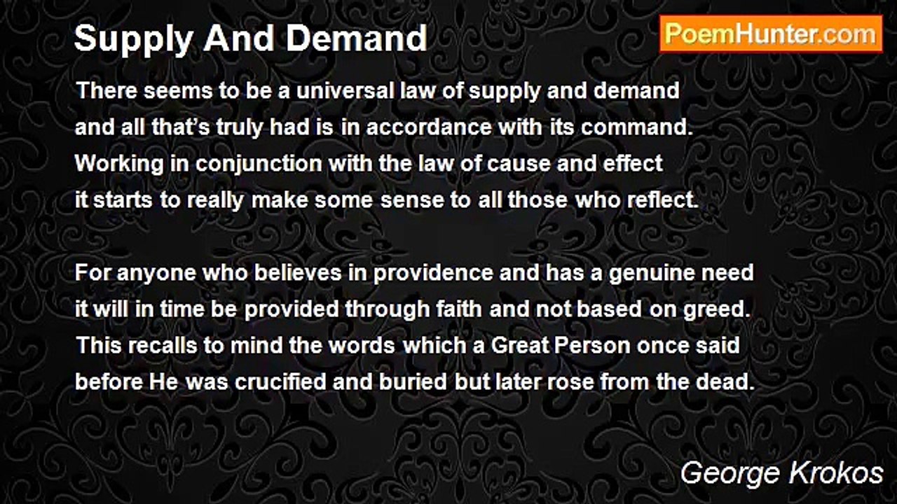 George Krokos - Supply And Demand