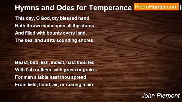 John Pierpont - Hymns and Odes for Temperance Occasions XIII