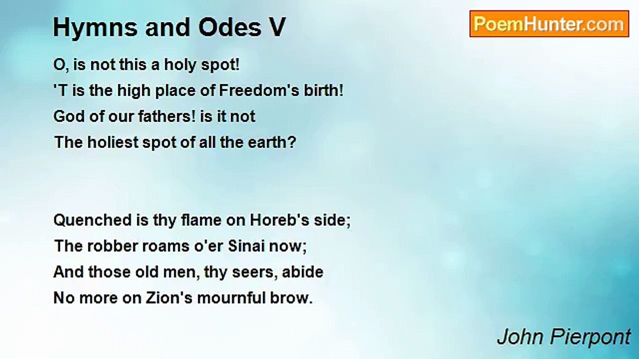 John Pierpont - Hymns and Odes V
