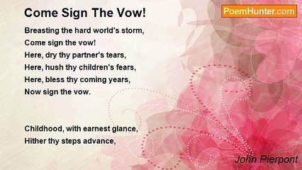 John Pierpont - Come Sign The Vow!