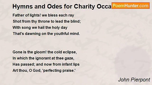 John Pierpont - Hymns and Odes for Charity Occasions VII