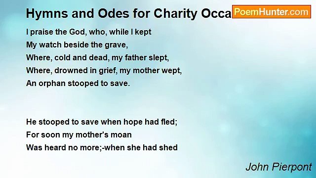 John Pierpont - Hymns and Odes for Charity Occasions I