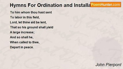 John Pierpont - Hymns For Ordination and Installation X