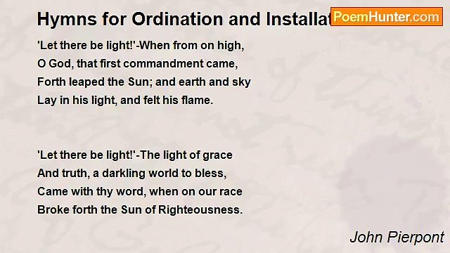 John Pierpont - Hymns for Ordination and Installation VI