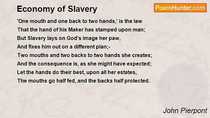 John Pierpont - Economy of Slavery