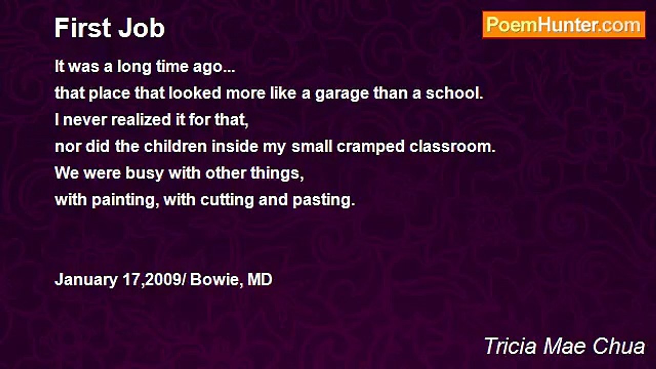 Tricia Mae Chua - First Job