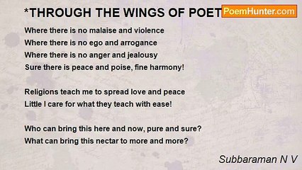 Subbaraman N V - *THROUGH THE WINGS OF POETRY