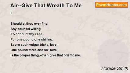 Horace Smith - Air--Give That Wreath To Me
