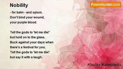 Kostas Karyotakis - Nobility