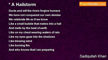 Sadiqullah Khan - A Hailstorm