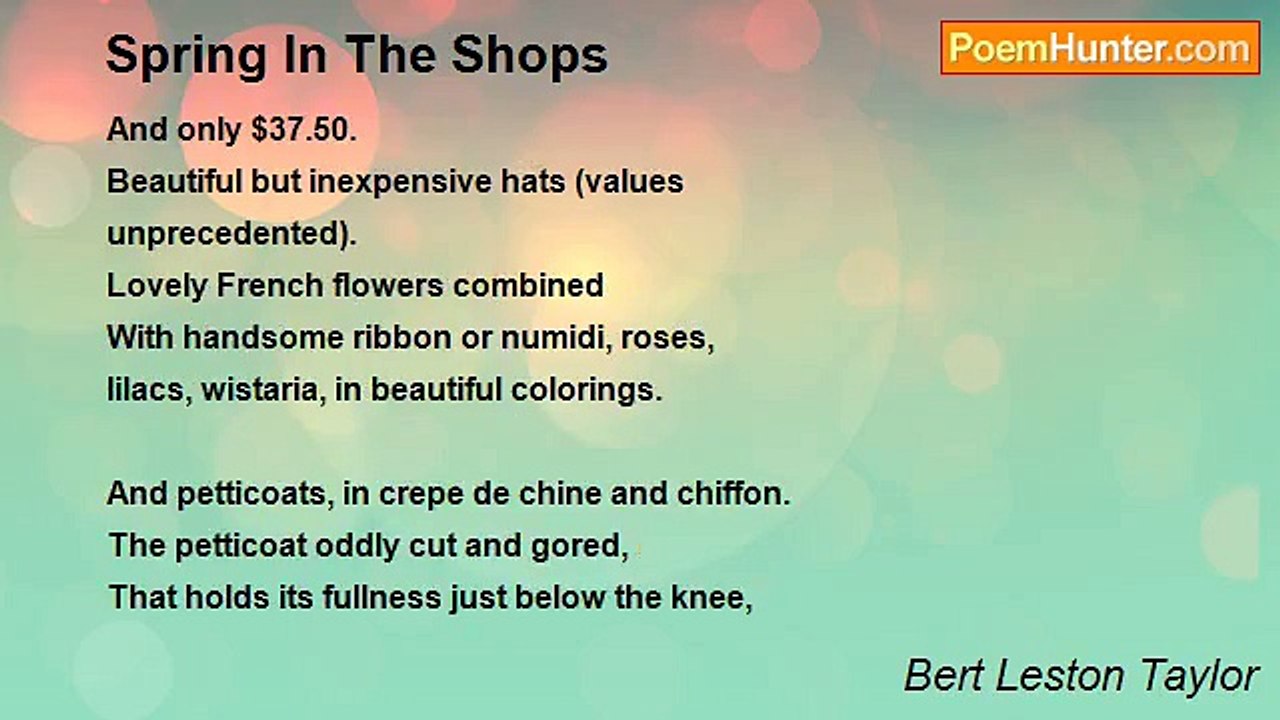Bert Leston Taylor - Spring In The Shops