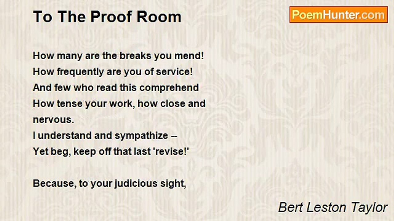 Bert Leston Taylor - To The Proof Room