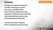 Robert Bloomfield - Solitude