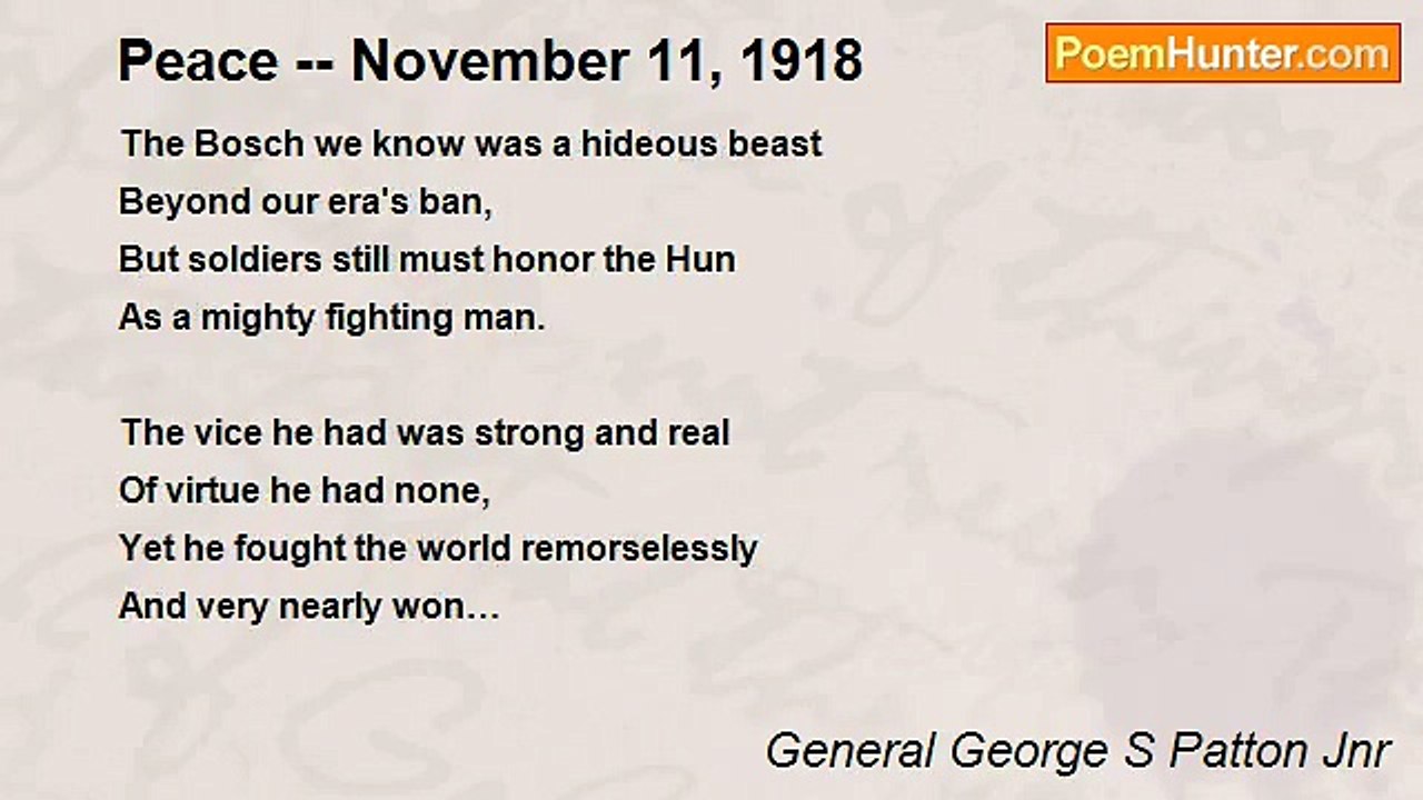 General George S Patton Jnr - Peace -- November...