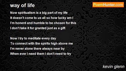 kevin glenn -  way of life