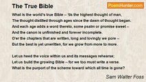 Sam Walter Foss - The True Bible