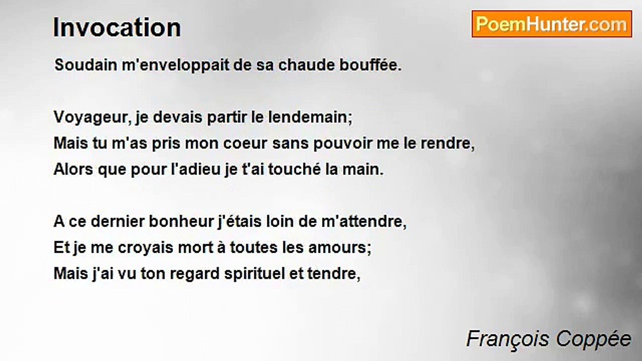 François Coppée - Invocation