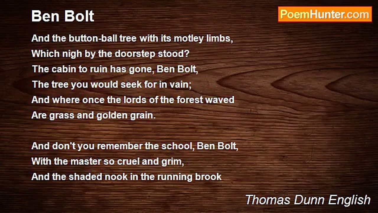 Thomas Dunn English - Ben Bolt