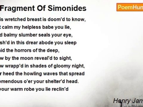 Henry James Pye - A Fragment Of Simonides