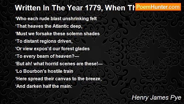 Henry James Pye - Written In The Year 1779, When The Combined