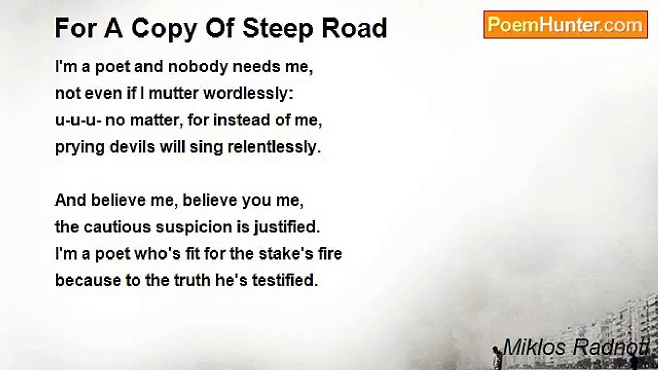 Miklos Radnoti - For A Copy Of Steep Road