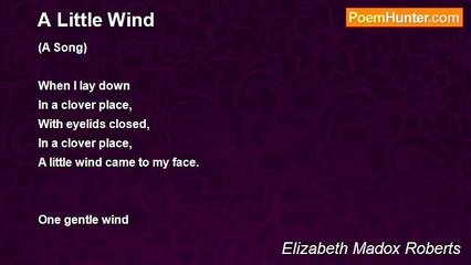 Elizabeth Madox Roberts - A Little Wind