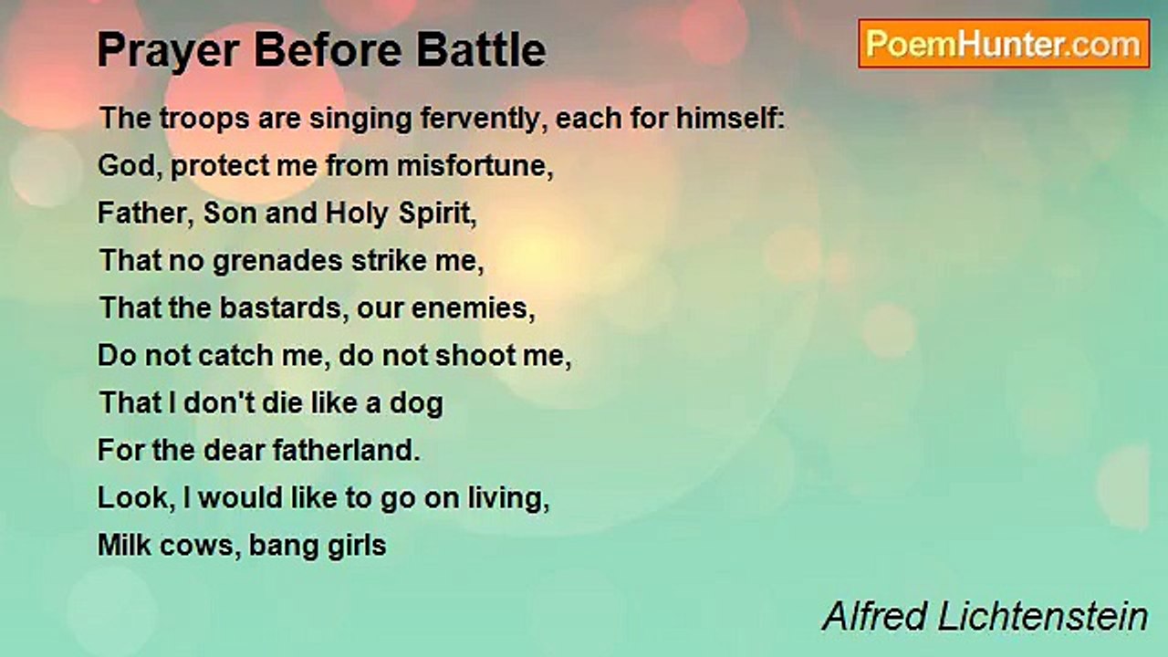 Alfred Lichtenstein - Prayer Before Battle