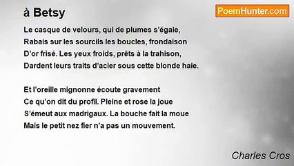 Charles Cros - à Betsy