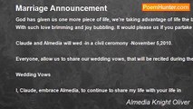 Almedia Knight Oliver - Marriage Announcement