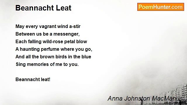Anna Johnston MacManus - Beannacht Leat