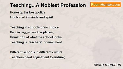 elvira marchan - Teaching...A Noblest Profession