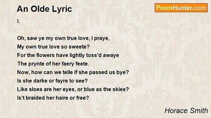 Horace Smith - An Olde Lyric