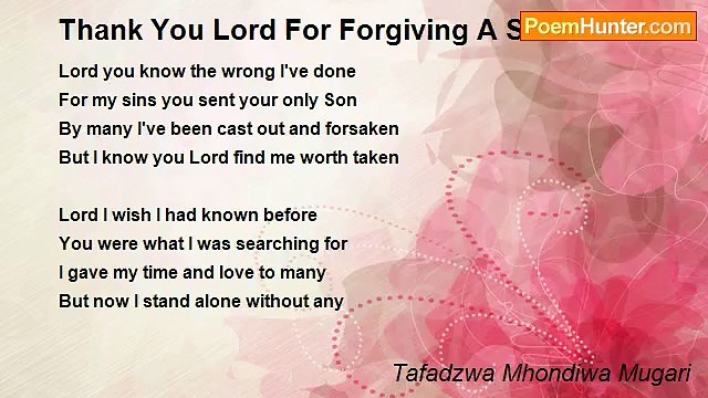 Tafadzwa Mhondiwa Mugari - Thank You Lord For Forgiving A Sinner
