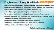 Tafadzwa Mhondiwa Mugari - Forgiveness... A Very Good Understanding of Forgiveness
