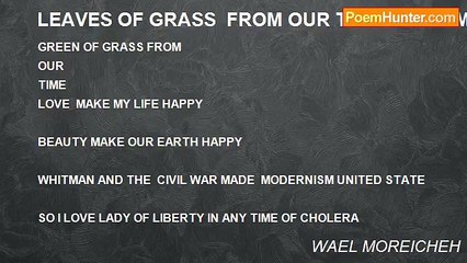 WAEL MOREICHEH - LEAVES OF GRASS  FROM OUR TIME -WAEL MOREICHEH
