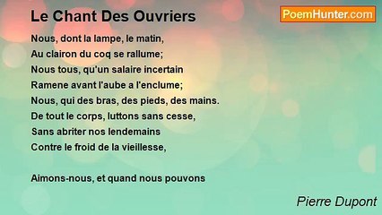Pierre Dupont - Le Chant Des Ouvriers