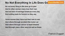 Francis Duggan - No Not Everything In Life Does Go To Plan