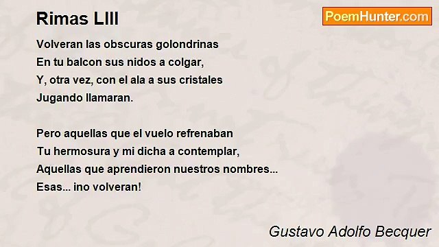 Gustavo Adolfo Becquer - Rimas LIII