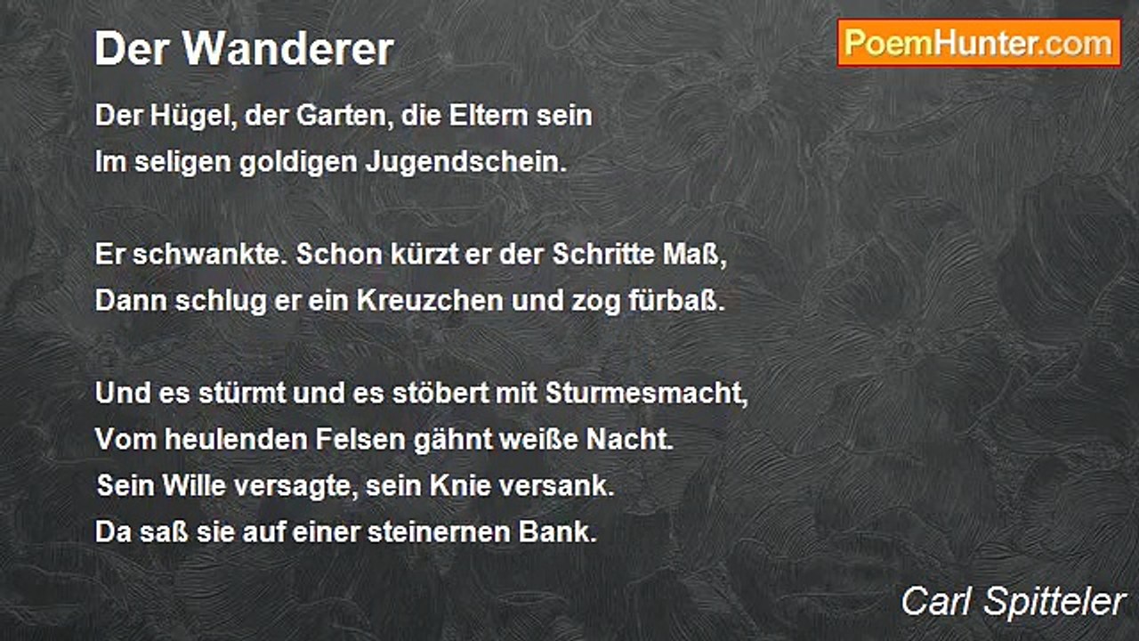 Carl Spitteler - Der Wanderer