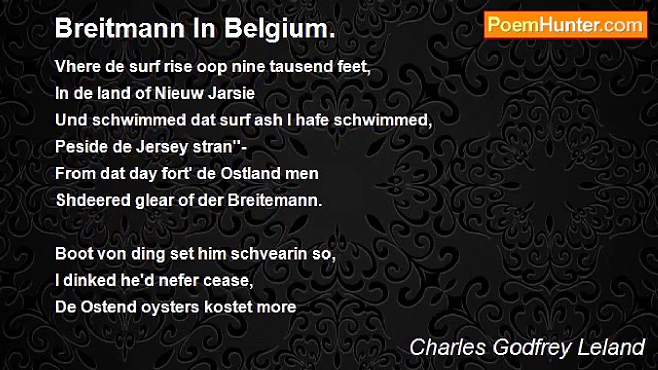 Charles Godfrey Leland - Breitmann In Belgium.
