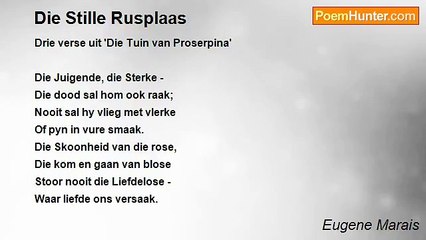 Eugene Marais - Die Stille Rusplaas