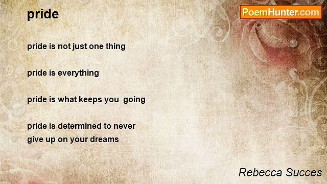 Rebecca Succes - pride