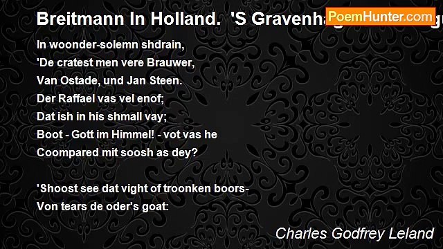 Charles Godfrey Leland - Breitmann In Holland. 'S Gravenhage - The Hague.